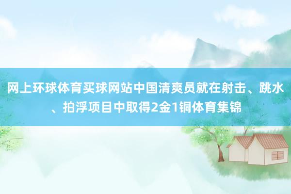 网上环球体育买球网站中国清爽员就在射击、跳水、拍浮项目中取得2金1铜体育集锦