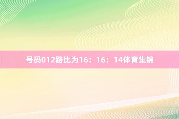 号码012路比为16：16：14体育集锦